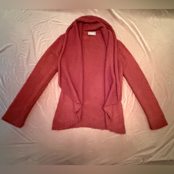 Wooden Ships Open Front Red Cardigan w/ Shawl Collar Size M/L MSRP $158 - Picture 2 of 8